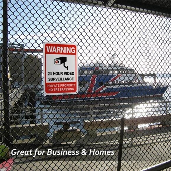4-Pack Private Property No Trespassing Sign Video Surveillance Yard Security NEW - Picture 5 of 7
